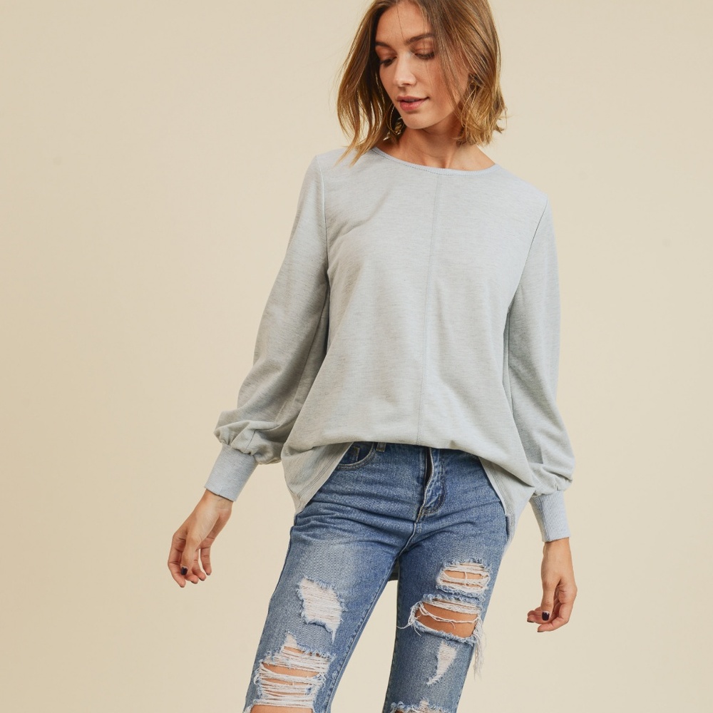 NWT  TERRY BUBLE WITH BUTTON  BACK SWEATER